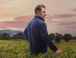 man in field