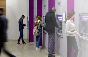 Customers using self service banking 