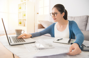 lady typing on laptop